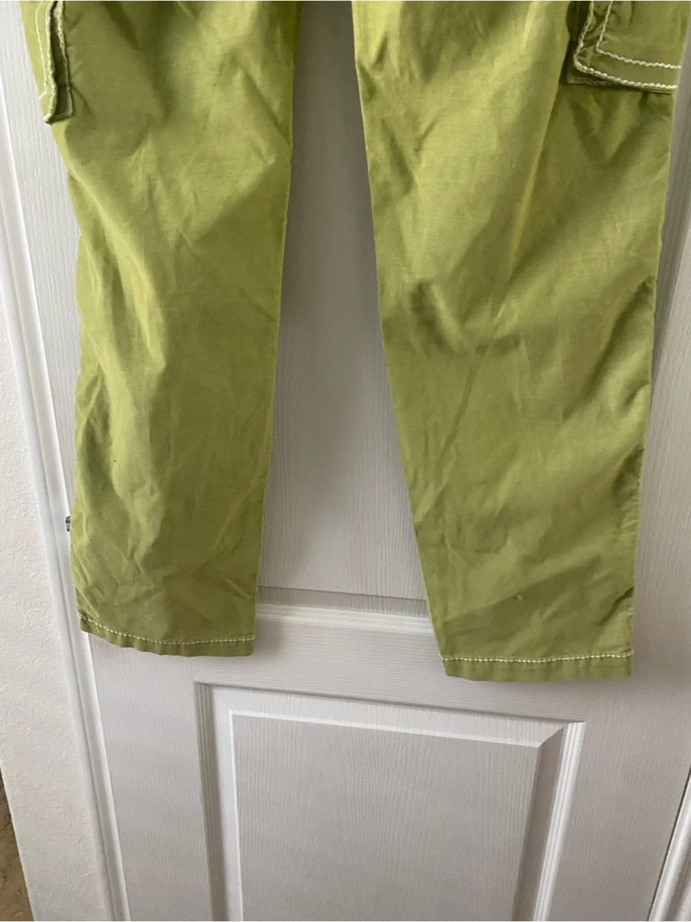 True Religion Y2K Relaxed Ace Cargo  Pants Kalamata Green Contrast Stitch 36